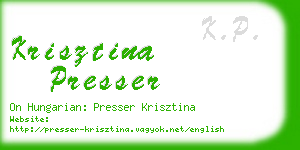 krisztina presser business card